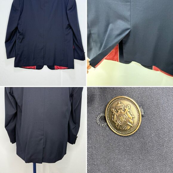 Paul Fredrick Blazer Sport Coat Mens Size 43R Black Jacket - Picture 10 of 16